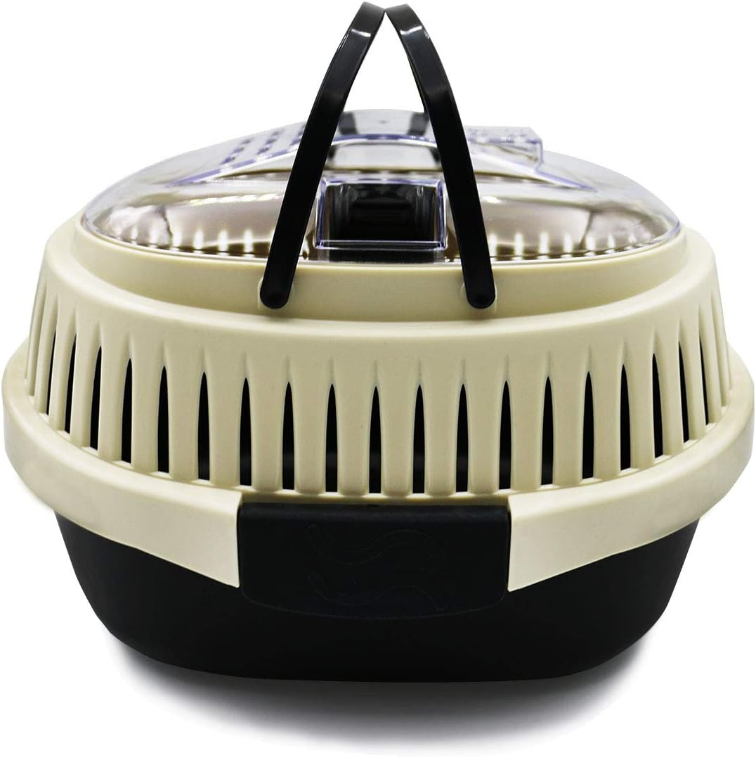 Black Travel Small Animals Hamster Hedgehog Guinea Pig Cage Carrier for Hamsters Hedgehogs Ferret Bird Parrot Guinea Pig Travel Carrier Cage with Handle Breathable Small Animal Guinea Pig Cage Carrier - Image 2