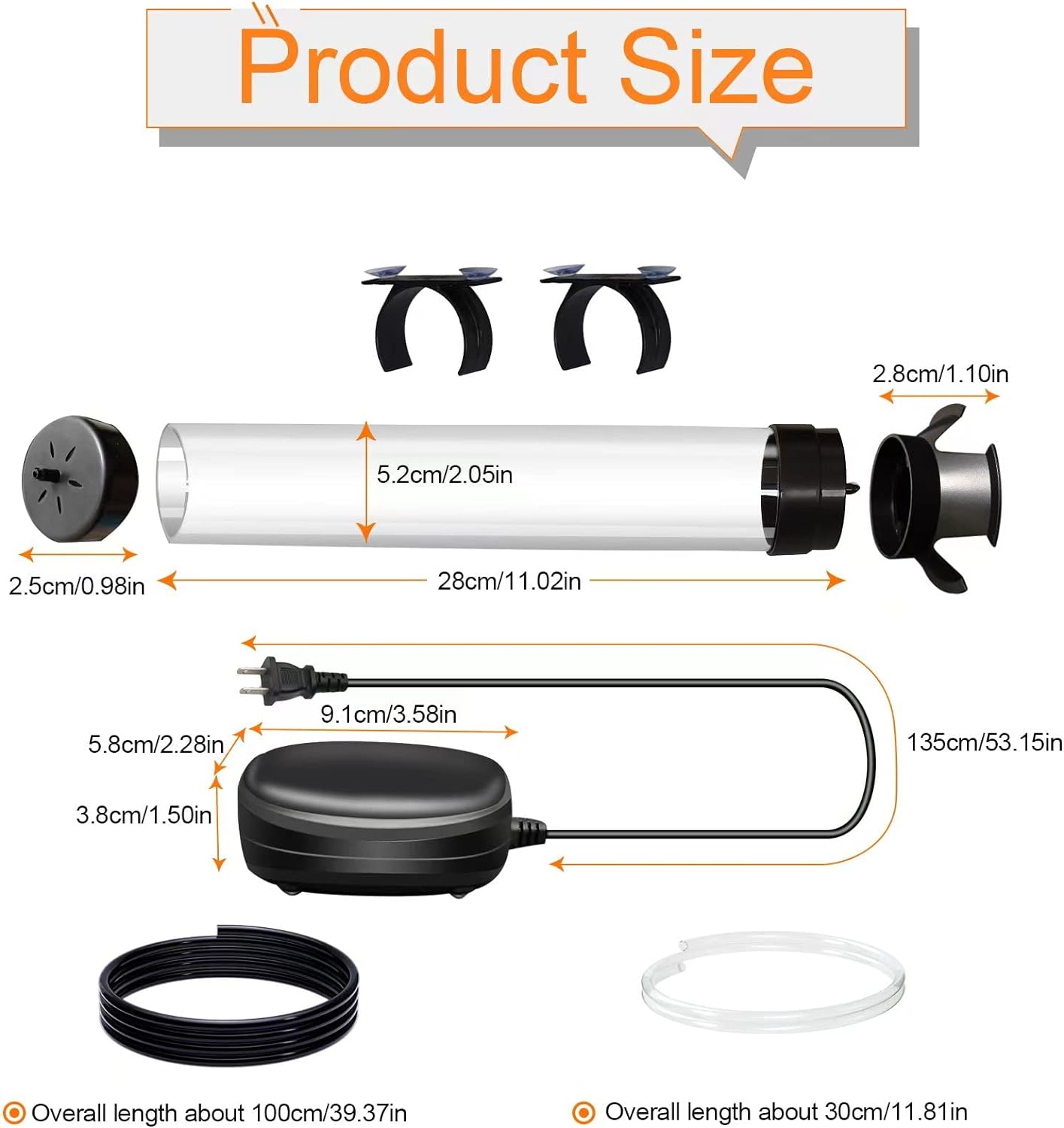 brine Shrimp Hatchery, brine Shrimp Eggs Incubator Kits,Multifunctional Artemia Hatchery with air Pump,Live brine Shrimp net,Feeder,storagerand and Large Clip(Set of 20pcs) - Image 3