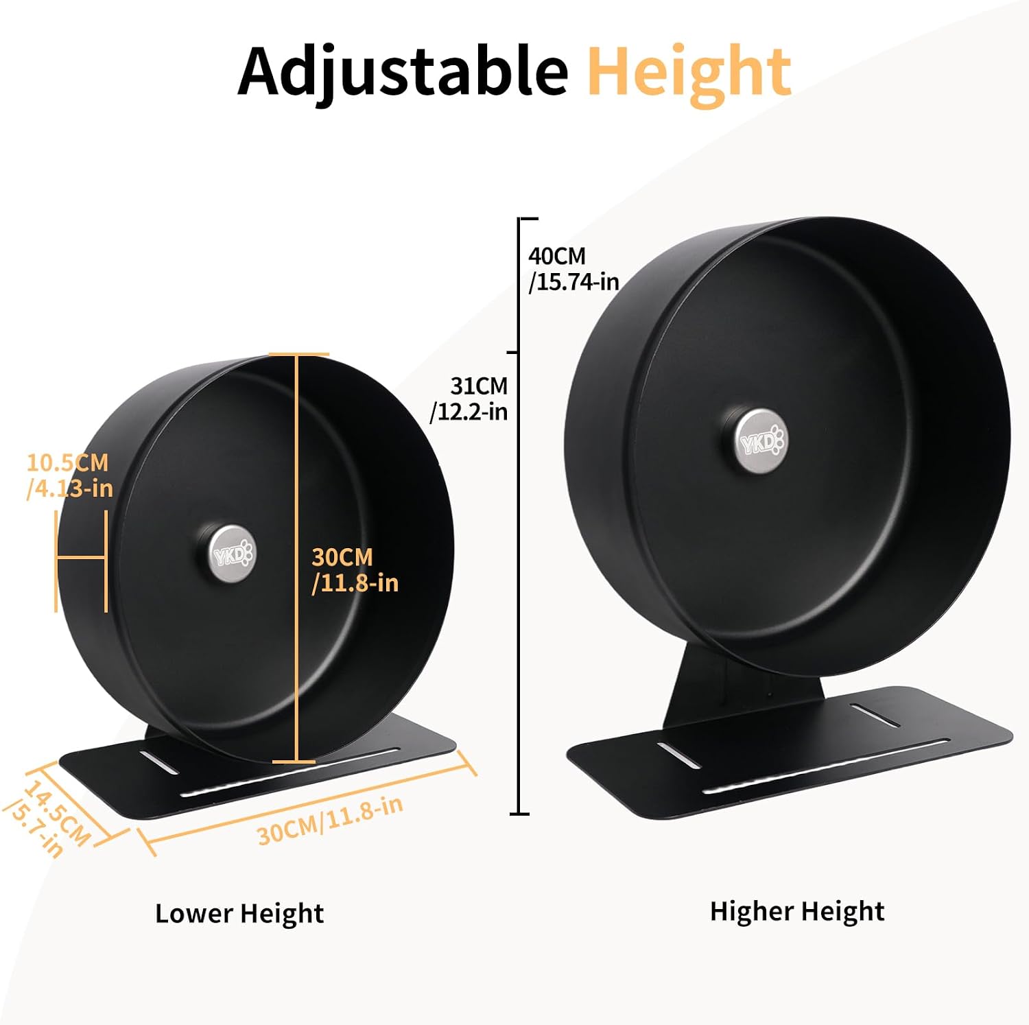 11.8" Aluminum Alloy Silent Hamster Exercise Wheel | Noiseless Running Wheel for Syrian Hamsters, Fancy Rat, Hedgehogs and Small Pets (Base-Black) - Image 6