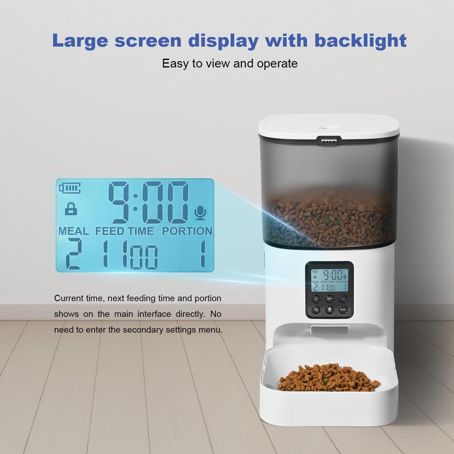 ANDOLL HOME Automatic Cat Feeder, 4L Cat Food Dispenser with 10s Voice Recorder, Pet Feeder up to 8 Meals per Day, Timed Dog Feeder with Dry Food Sealed Ring - Image 7