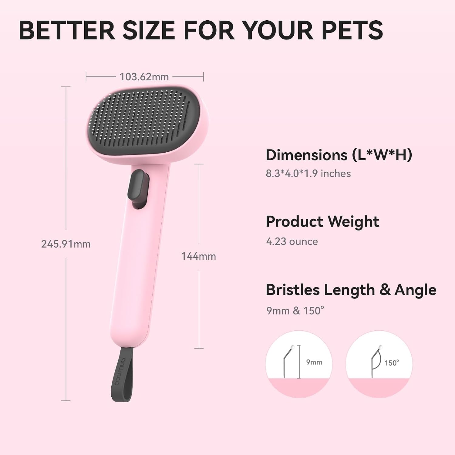 Aumuca Cat Brushes for Indoor Cats, Cat Hair Brush for Shedding, Cat Brush for Long or Short Haired Cats, Cat Grooming Deshedding Brush for Dog Kitten Horse Massage Removes Loose Fur - Image 9