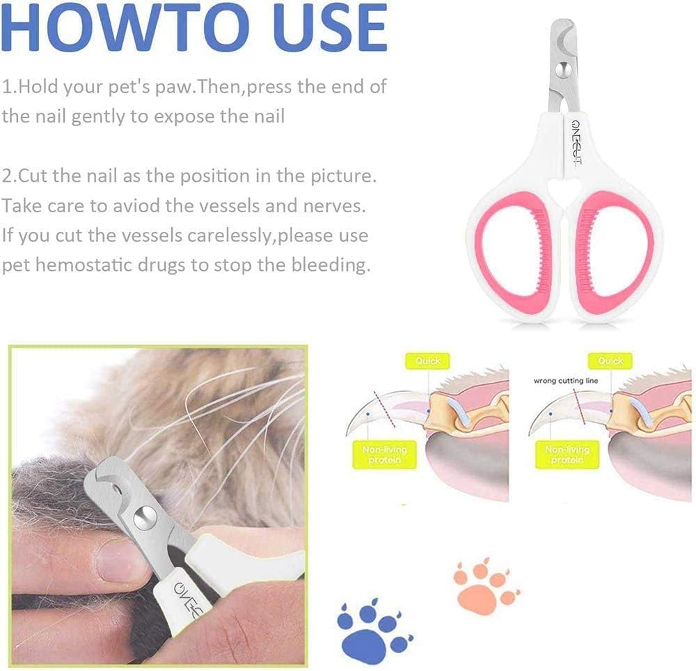 Pet Nail Clippers, Update Version Cat & Kitten Claw Nail Clippers for Trimming, Professional Pet Nail Clippers Best for a Cat, Puppy,Rabbit, Kitten & Small Dog,Sharp & Safe (Pink) - Image 2