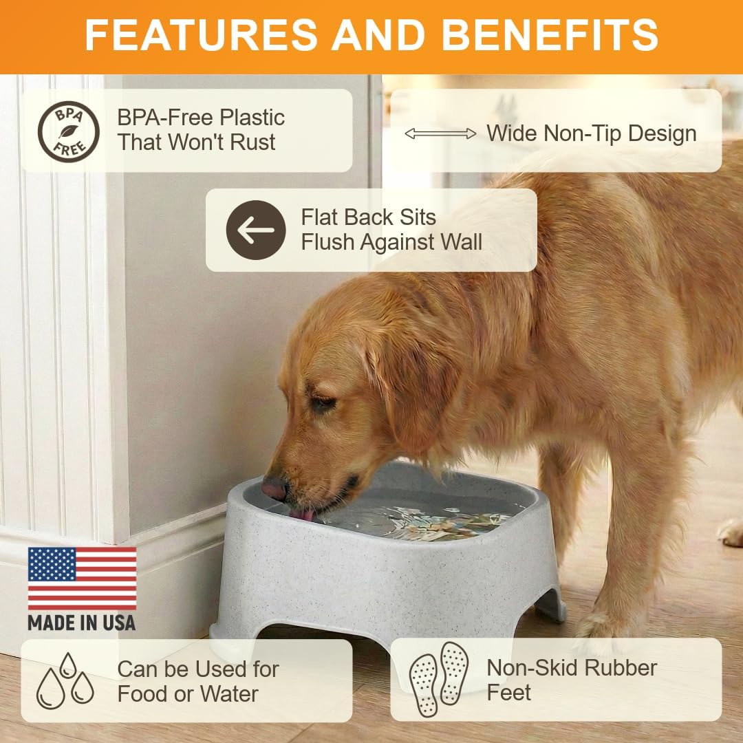 Neater Pet Brands Extra Large Water Bowl for Dogs, Outdoor Dog Water Bowl (2.25 Gallon XL Capacity), Big Trough Style Food Dish for Indoors or Outside, No Spill Large Dog Bowls, Vanilla Bean - Image 5