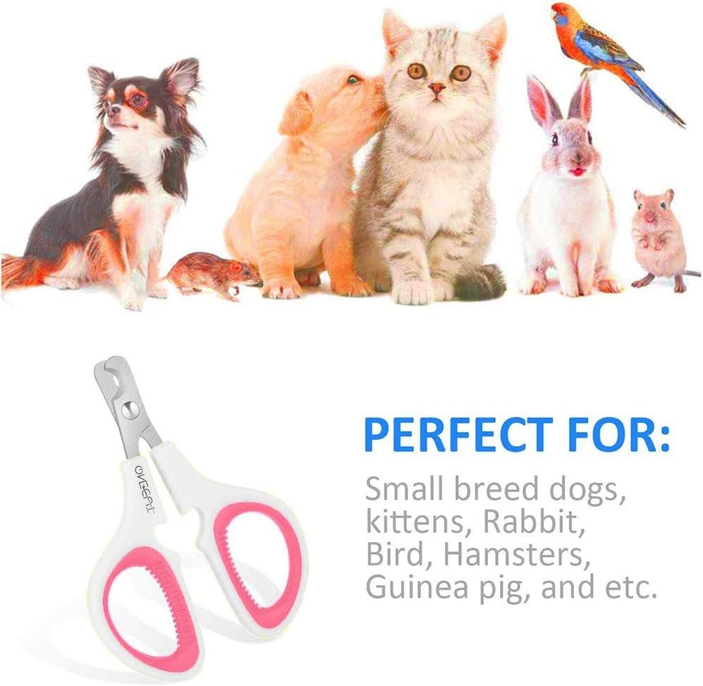 Pet Nail Clippers, Update Version Cat & Kitten Claw Nail Clippers for Trimming, Professional Pet Nail Clippers Best for a Cat, Puppy,Rabbit, Kitten & Small Dog,Sharp & Safe (Pink) - Image 4