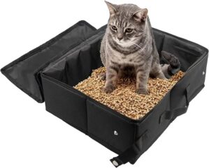 Portable Cat Travel Litter Box with...
