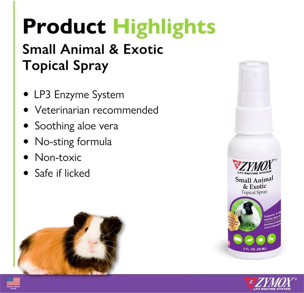 Zymox Small Animal & Exotic Topical Spray, 2 oz. – Supports Healthy Skin for Dog, Cat, Rabbit, Guinea Pig, Ferret, Hamster, Chinchilla, Monkey - Image 4