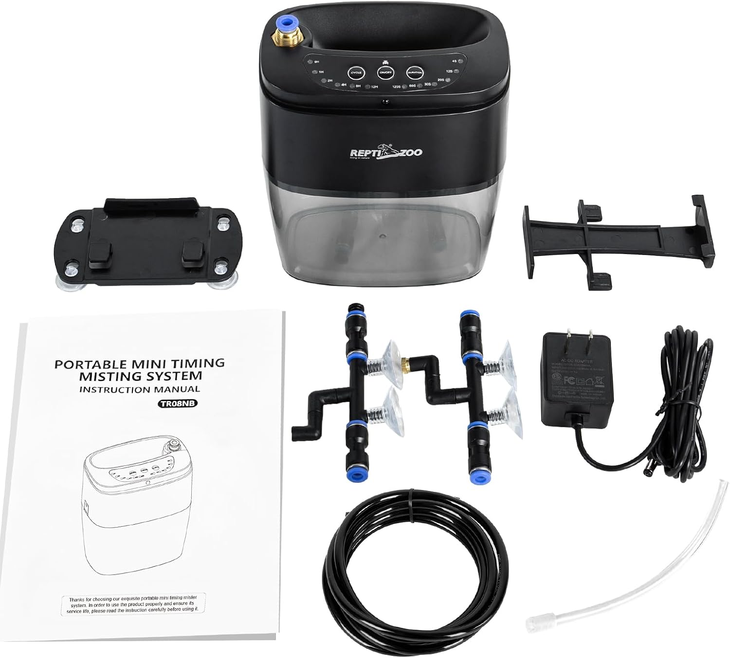 REPTI ZOO 800ml Portable Mister Fogger for Reptile Tank Enclosure - Terrarium Misting System With 2 Nozzles for Amphibians and Rainforest Plants - Image 8
