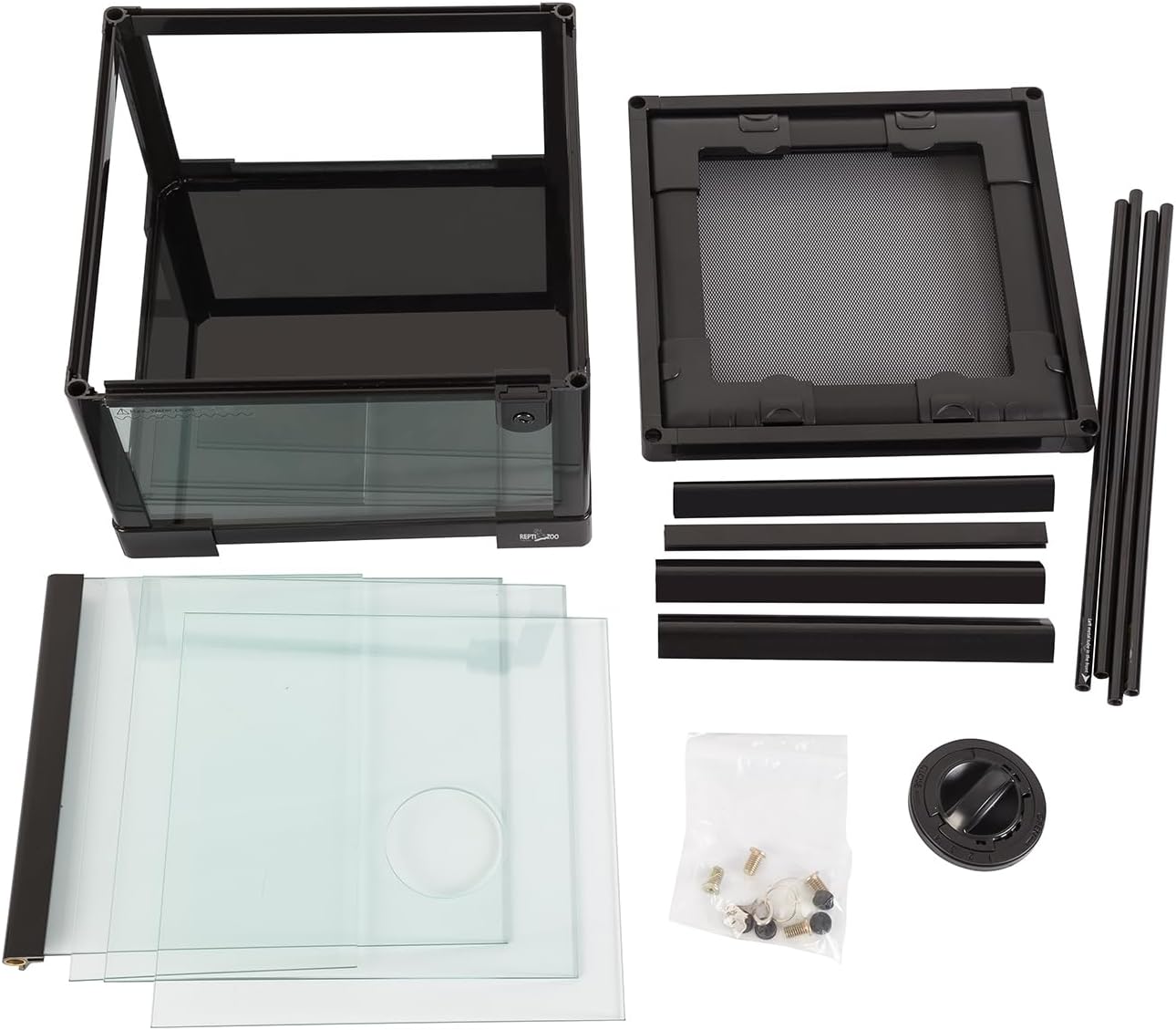 REPTI ZOO Amphibian Habitat Tank 10 Gallon, Full Vision Glass Reptile Terrarium 12" x 12" x 18", Vertical Reptile Tank with Deep Base & Top Screen Ventilation - Image 7