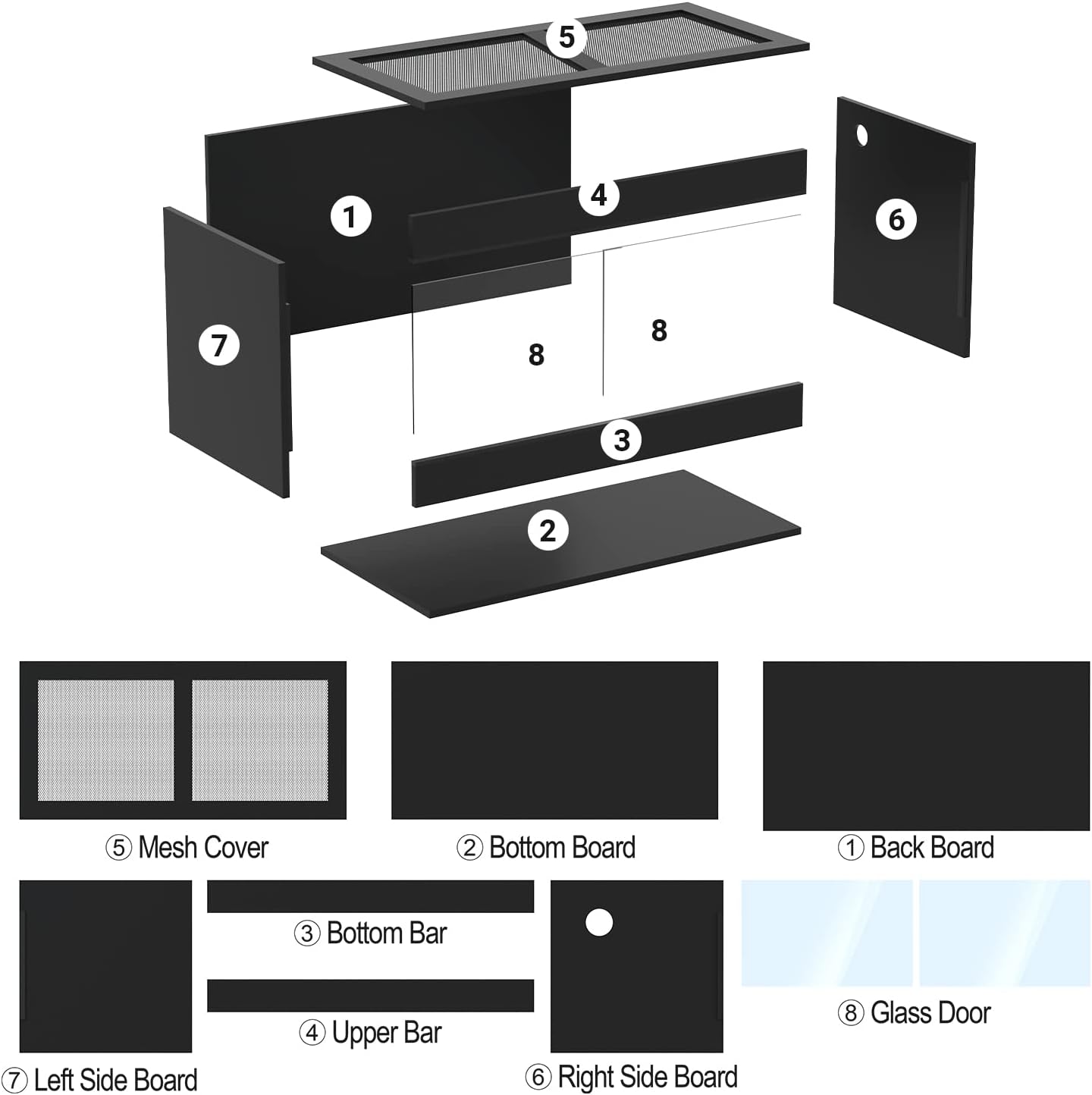50 Gallon Reptile Enclosure, 36" x 18" x 18" Wooden Reptile Terrarium with Double Hinge Sliding Doors & Top Screen Ventilation, Better Heat Preservation, Suitable for Bearded Dragon Gecko Ball Python - Image 7