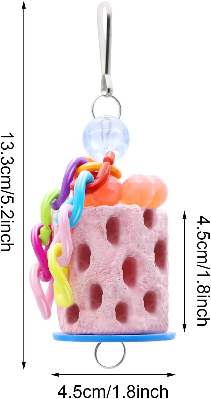 Wontee Bird Beak Grinding Parakeet Treats Bird Calcium Chewing Toy for Budgies Parakeet Cockatiel Conure Hamster (Random Color) (Small (1 pc)) - Image 2