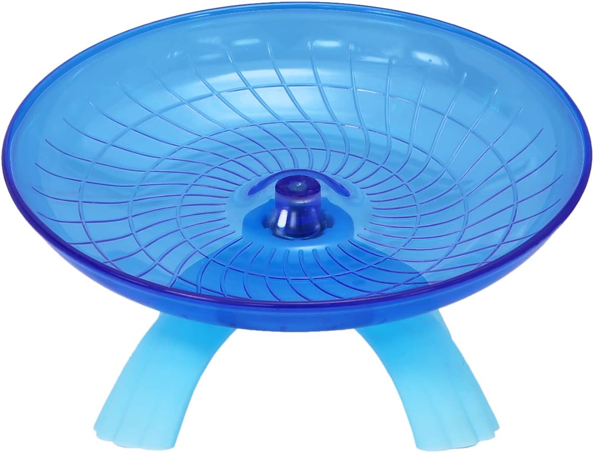 Hamster Flying Saucer Silent Running Exercise Wheel for Gerbil Rat Mouse Hedgehog Small Animals (Blue) - Image 3