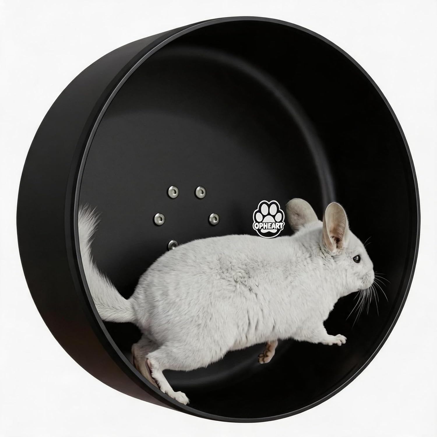 15" Silent Chinchilla Running Wheel, Aluminum Alloy Noiseless Exercise Wheel, Small Animal Running Wheel, Ultra Smooth Bearing, Large Comfort Wheel for Chinchilla, Hamster, Hedgehog & Small Pets,Black