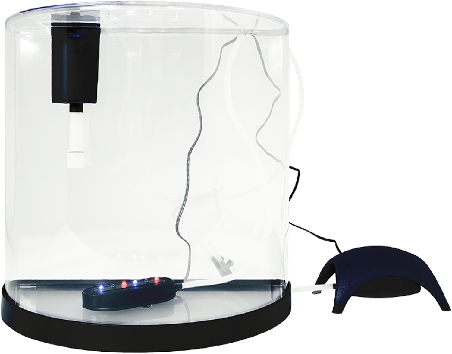 Tetra 3 Gallon Small Fish Tank, Aquarium Starter Kit, with Filter, Air pump, & Color Changing Light, Half Moon shape, for Gold Fish & Betta - Image 9