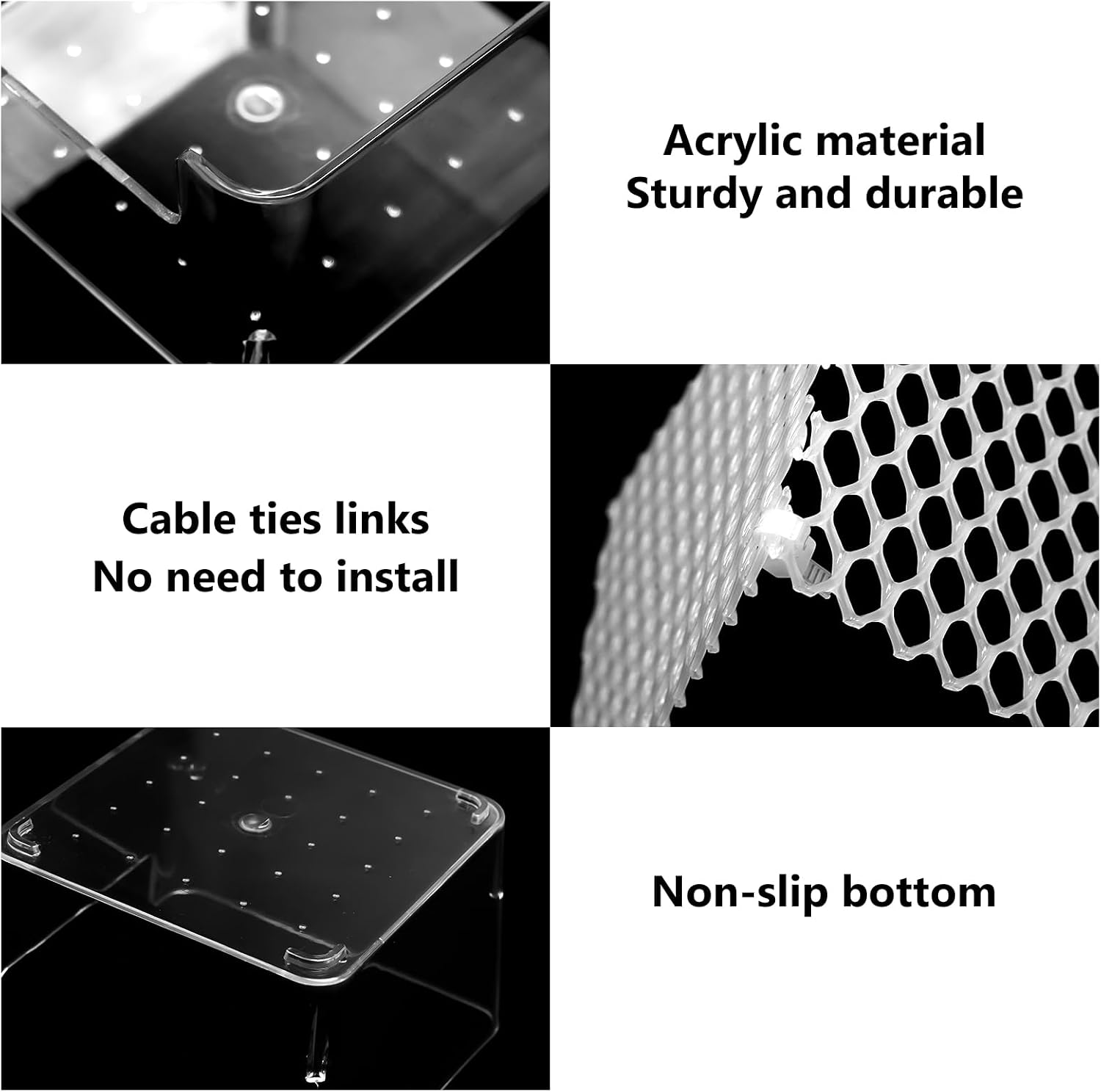 U0U 2 Pack Hermit Crab Water Tank,Hermit Crab Accessories Hermit Crabs Cage with Climbing Ramps,Acrylic Hermit Salt Water Pool for Small or Medium Hermit Crabs Habitat (Small) - Image 3