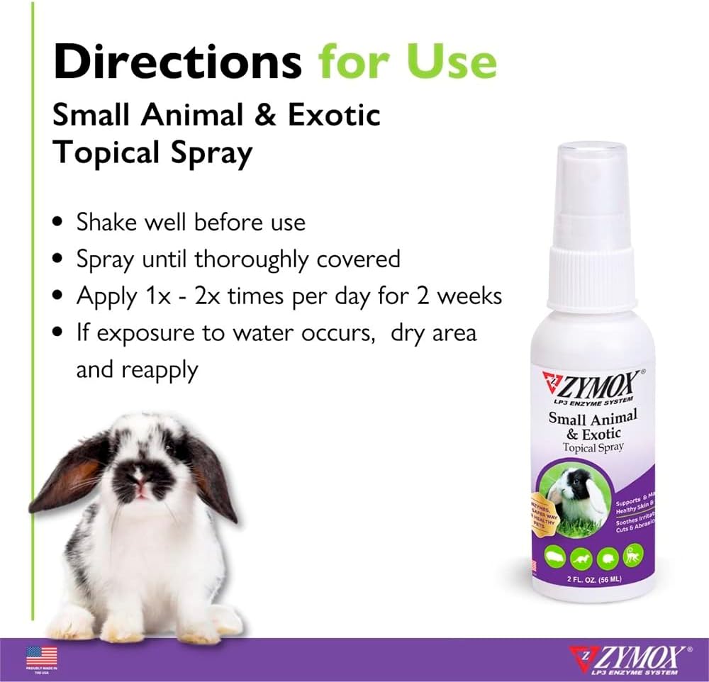 Zymox Small Animal & Exotic Topical Spray, 2 oz. – Supports Healthy Skin for Dog, Cat, Rabbit, Guinea Pig, Ferret, Hamster, Chinchilla, Monkey - Image 5