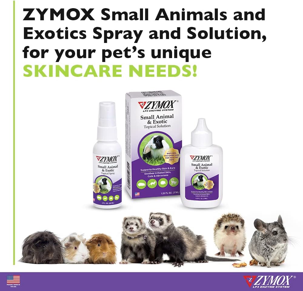 Zymox Small Animal & Exotic Topical Solution, 1.25 oz. – Supports Healthy Skin & Ears for Dog, Cat, Rabbit, Guinea Pig, Ferret, Hamster, Chinchilla, Monkey - Image 6