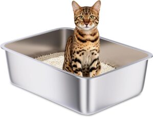 Stainless Steel Litter Box, Metal L...