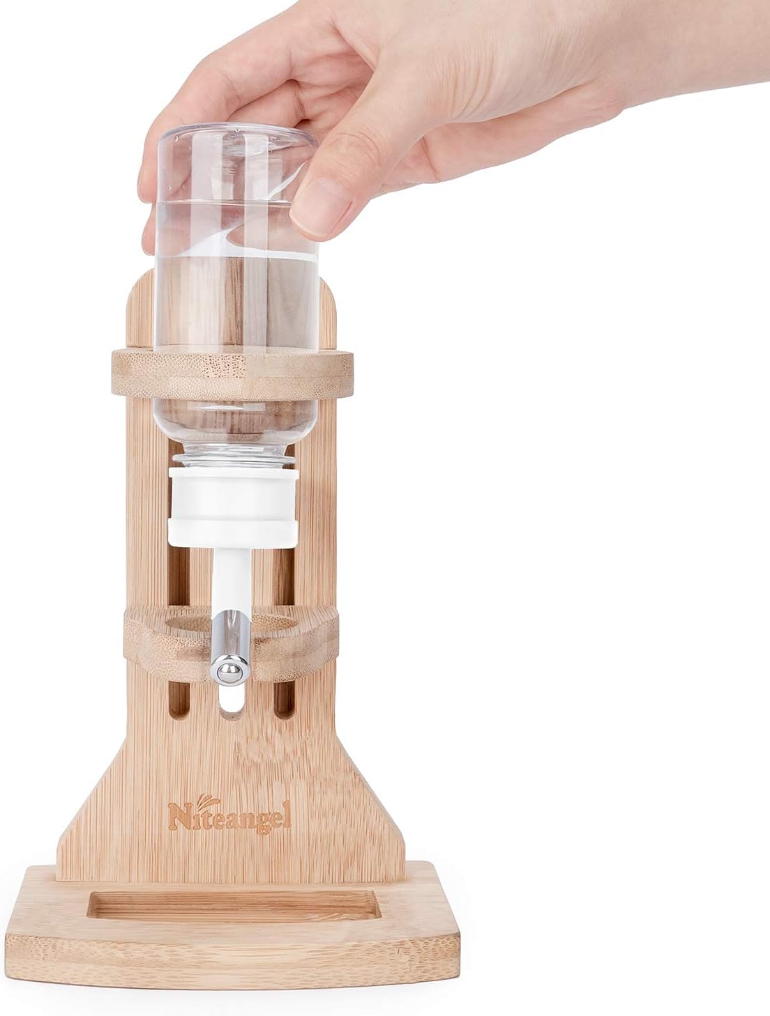 Niteangel Water Bottle with Stand for Syrian Dwarf Hamsters Gerbils Mice Rats Degus Small pet Rodents(White) - Image 6