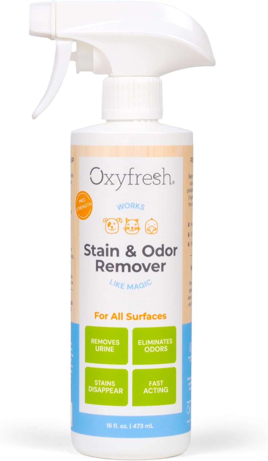 Oxyfresh Pet Stain & Odor Remover, Strong Carpet Stain Remover & Cleaner Spray – Advanced Pet Urine Odor Eliminator for Entire Home - Fast Acting Dog & Cat Urine Neutralizer