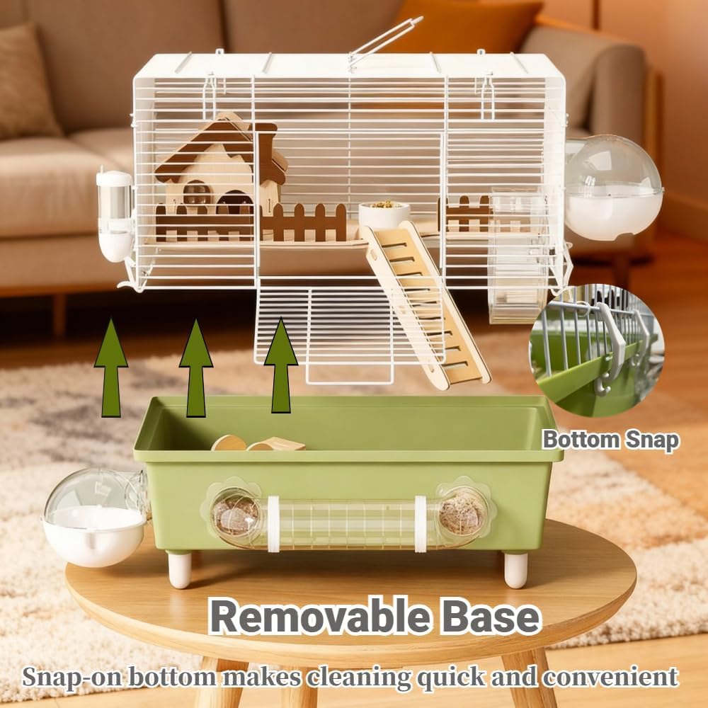 18.5" Bite-Proof Metal Hamster Cage, Fully Equipped, Easy Clean | With Running Wheel, Hideout, and Platform – a Small Animal Cage Suitable for Dwarf Hamsters, Mice, Rats, and Guinea Pigs - Image 6