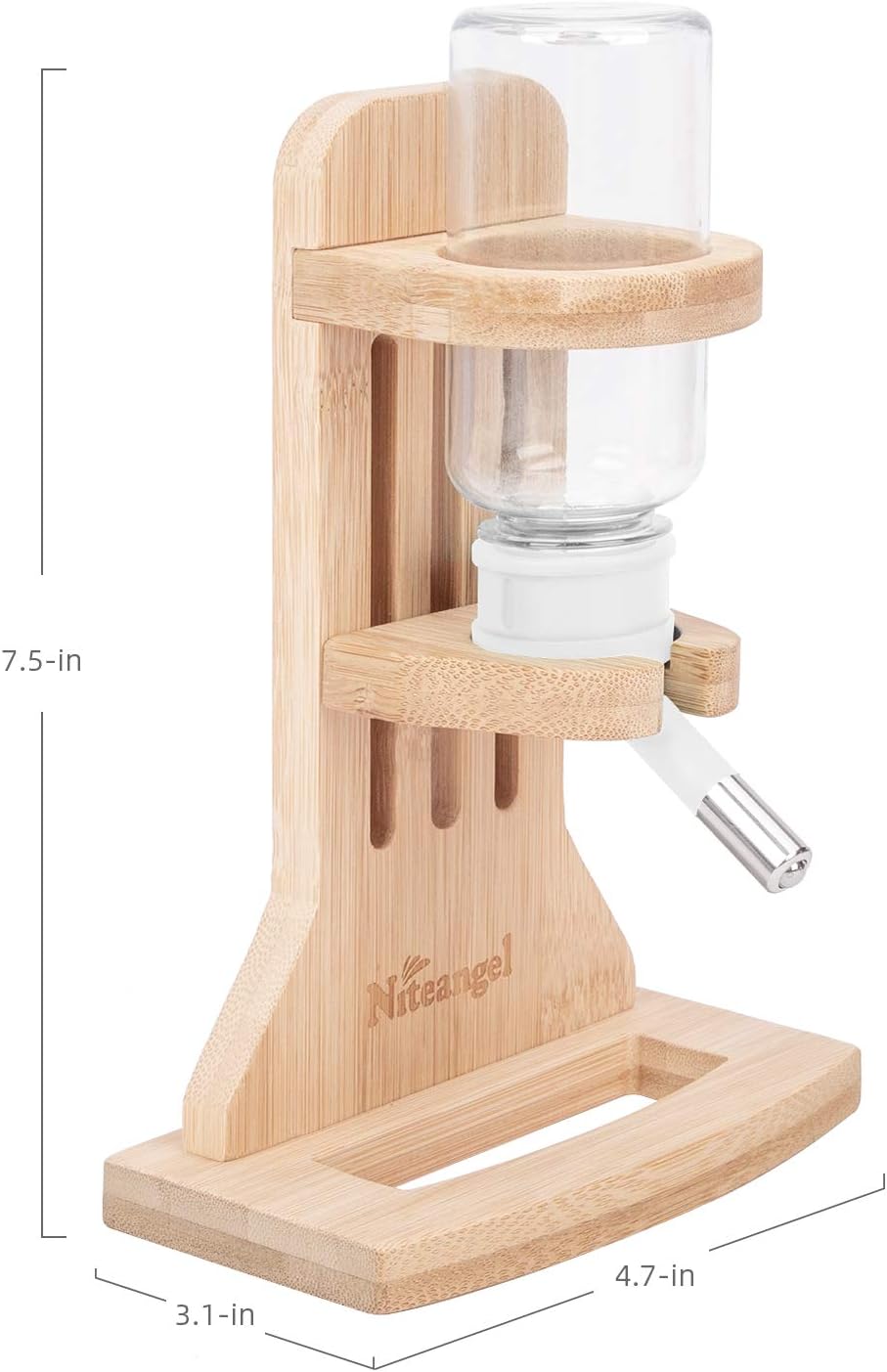 Niteangel Water Bottle with Stand for Syrian Dwarf Hamsters Gerbils Mice Rats Degus Small pet Rodents(White) - Image 7