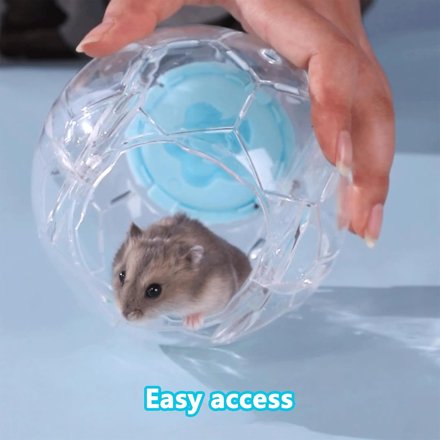 Hamster Ball 5.1 Inch – Durable Dwarf Hamster Running Ball with Football Design, Secure Metal Screws for Small Pets (5.1in) - Image 6
