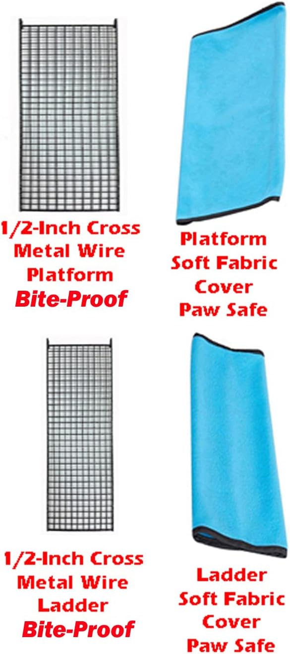 54" LARGE Wrought Iron 4-Level Chew-Proof Tight 1/2-inch Wire Spacing Ferret Squirrel Chinchilla Sugar Glider Rat Mice Rabbit Hamster Critter Home Cage Easy Clean Pull Out Tray Removable Rolling Stand - Image 6