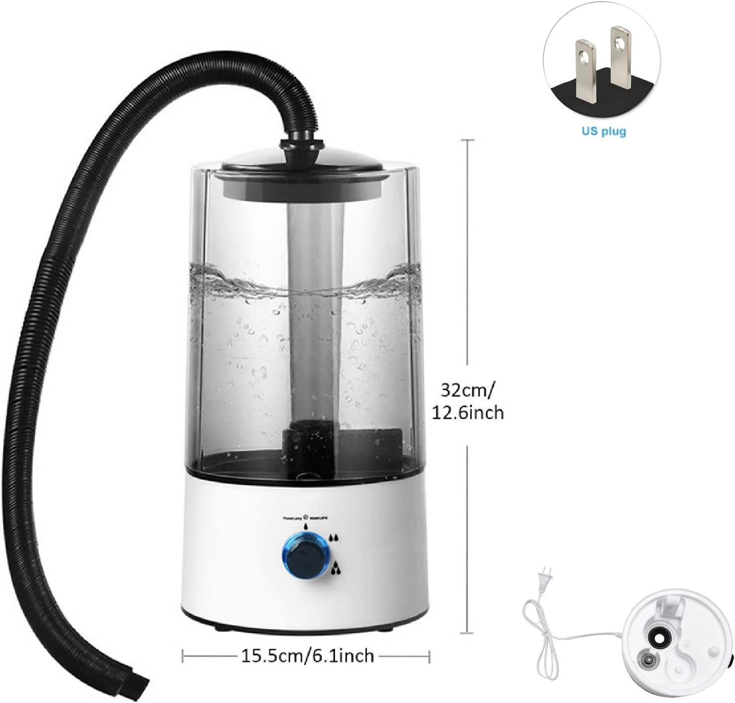 iayokocc Reptile Humidifier Reptile Fogger with Extension Hose, Automatic Terrarium Fogger for Lizard Tortoise Amphibians (US Plug) - Image 9