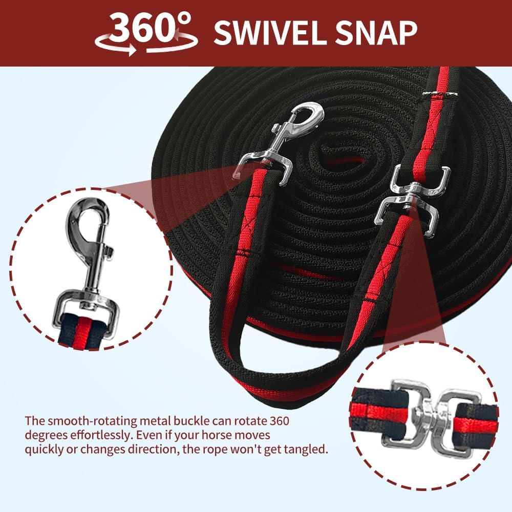 Lunge Line for Horse, Premium Equine Lunge Line with Swivel Bolt Snap for Accurate Equestrian Training, Competition, and Daily Use, 26 ft (8 Meters) - Image 3