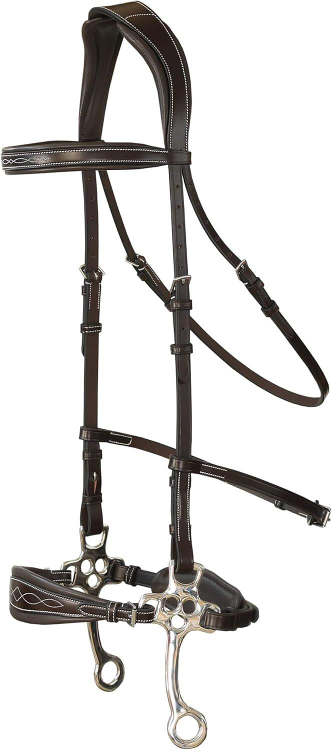 Exion Nova Hackamore Bridle – Anatomical Bitless Horse Bridle with Rubber Reins – Padded Anti-Pressure Crownpiece – Vegetable-Tanned Leather Bitless Bridle for Jumping & Training - Image 2