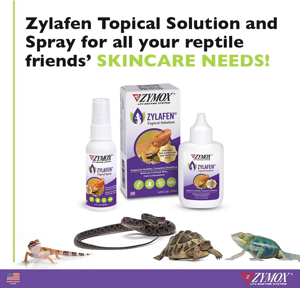 Zymox Zylafen Topical Spray for Reptiles, 2 oz. – Supports Healthy, Complete Shedding for Lizards, Snakes, Turtles & Frogs – Soothes Irritated Skin: Abrasions, Wounds, & Abnormal Shedding - Image 6