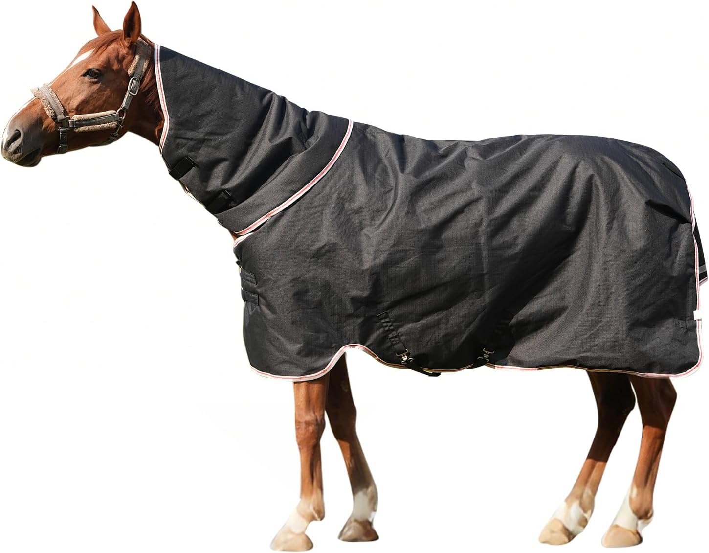 Equoray Horse Rug Fly Sheet Waterproof Rainproof Mosquito Repellent Breathable Turnout Blanket for Horses All Season Use - Multiple Sizes, Black
