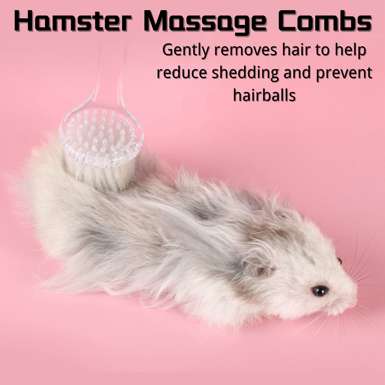 4 Pack Hamster Brush - Small Animal Bath Brush with Lid Soft Cleansing Brush Massage Combs for Hedgehog Guinea Pig Rabbit Chinchilla Ferret Small Animal Grooming Tool Cleaning Supplies-Random Color - Image 4
