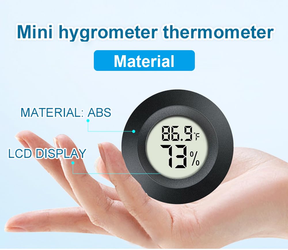 JEDEW 2 Pack Hygrometer Thermometer Digital Humidity Meter Indoor/Outdoor Humidity Monitor Reptile Thermo-Hygrometer for Greenhouse Humidors Terrarium Jars, Fahrenheit (℉) /Celsius(℃) (2) - Image 5