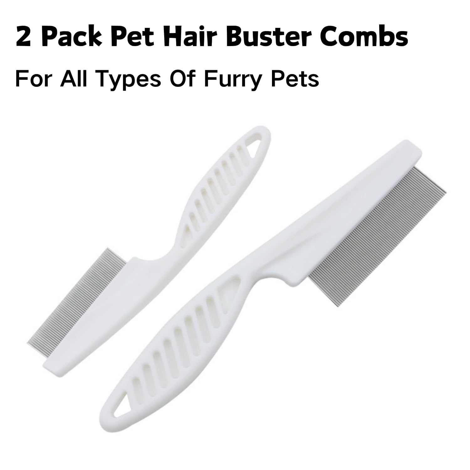 Stainless Steel Rounded Teeth Grooming Comb for Small Pets - Massage and Cleaning Tool for Chinchillas, Ferrets, Guinea Pigs, Rabbits (2 Pack, White) - Image 8