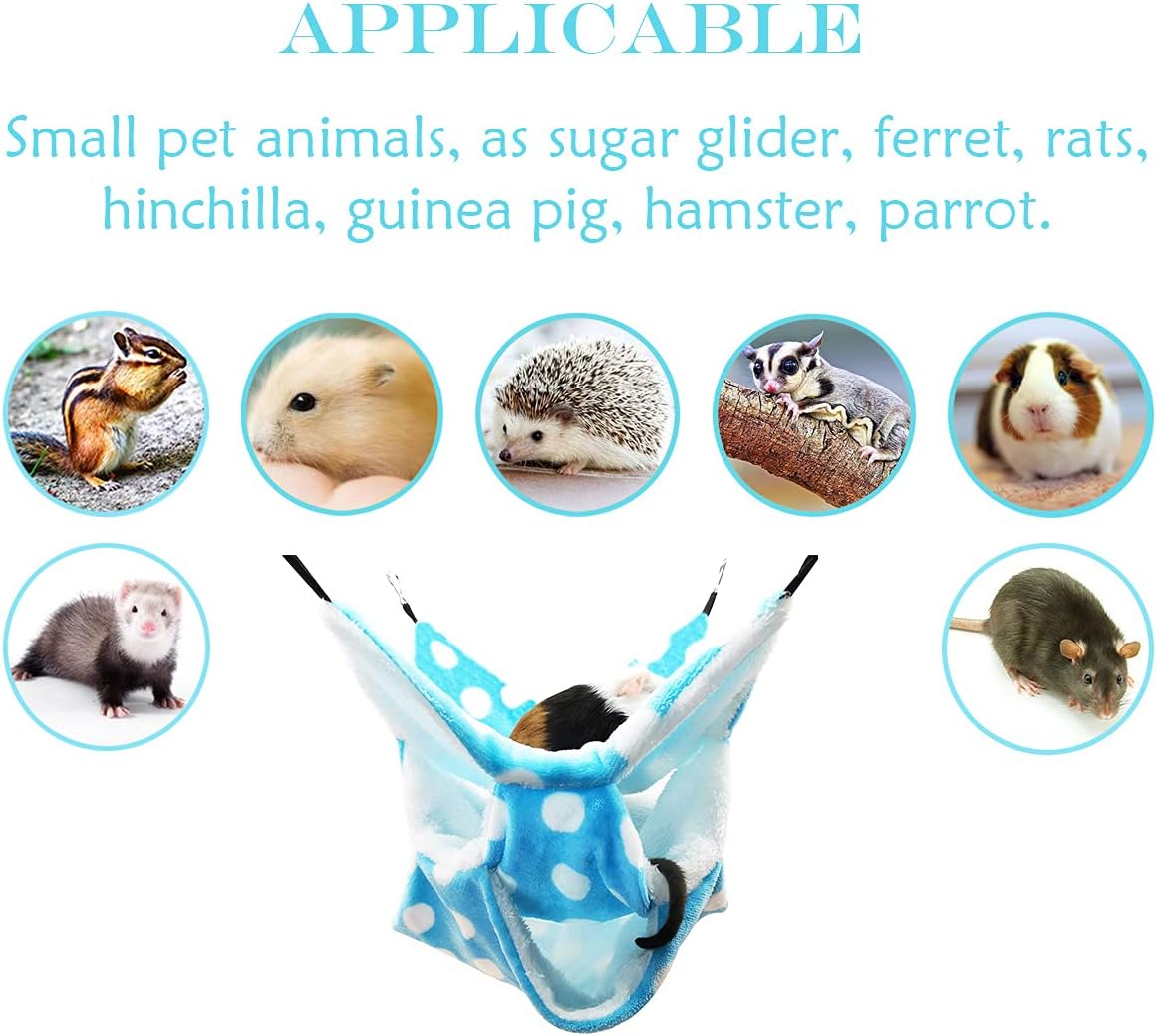 LEFTSTARER Rat Ferret Sugar Glider Cage Hammock Bedding Small Pet Cage Accessories Toy Triple-Layer Hammock Bedding for Hamster Guinea Pig Sugar Glider Rat Ferret Chinchilla Playing Sleeping(Grey) - Image 3