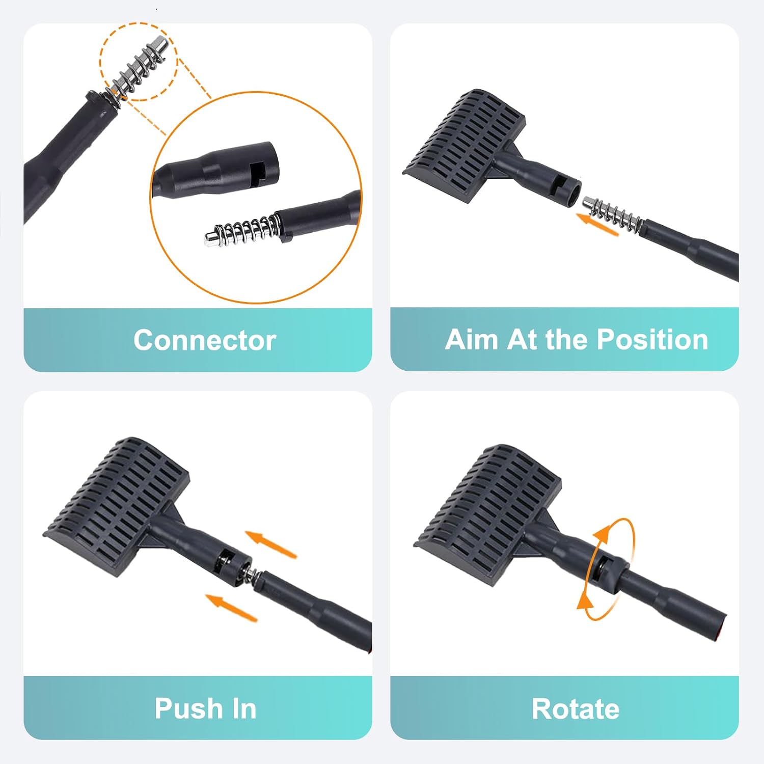 Carefree Fish 4IN1 Aquarium Cleaning Tools Long Handle Adjustable Length 18~24Inch Fish Tank Cleaner Kit Algae Scraper Scrubber Brushes Set - Image 5