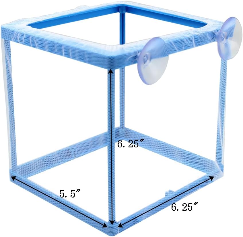 AQUANEAT Fish Tank Breeder 2 pcs Small Mesh Net Fry Saver Aquarium Spawn Hatchery Isolation with Suction Cups - Image 2