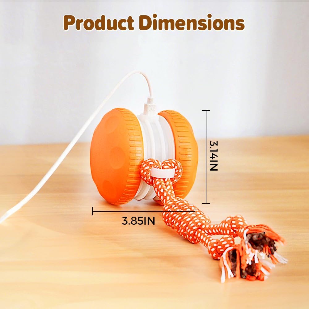 Interactive Dog Toy,2026 New Automatic Rolling Ball with Rope for Cat, Durable Dogs Rope Toy for Chewing and Playing, Dogs Ball Toy for Puppy Cats (Blue/1pcs) - Image 5