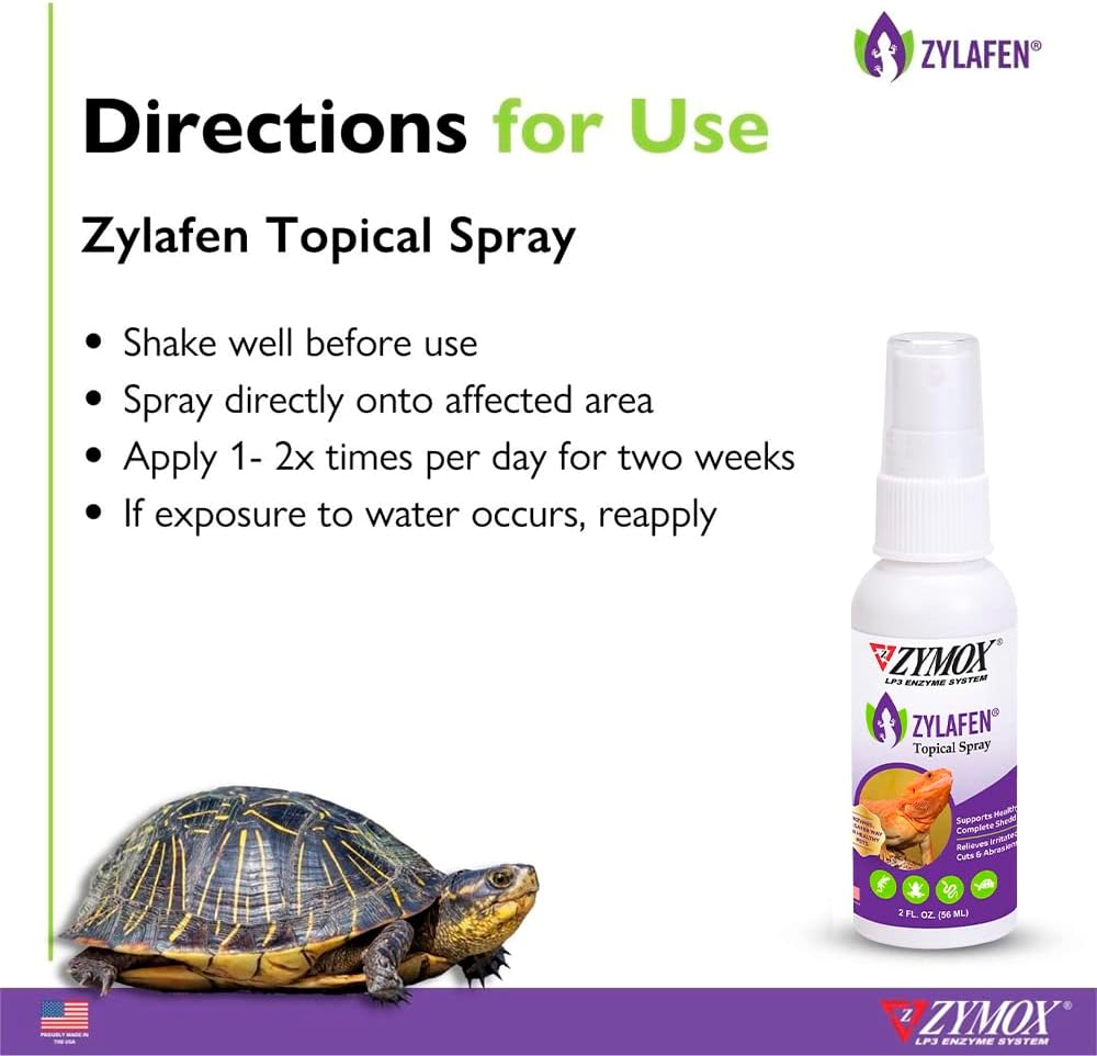 Zymox Zylafen Topical Spray for Reptiles, 2 oz. – Supports Healthy, Complete Shedding for Lizards, Snakes, Turtles & Frogs – Soothes Irritated Skin: Abrasions, Wounds, & Abnormal Shedding - Image 5