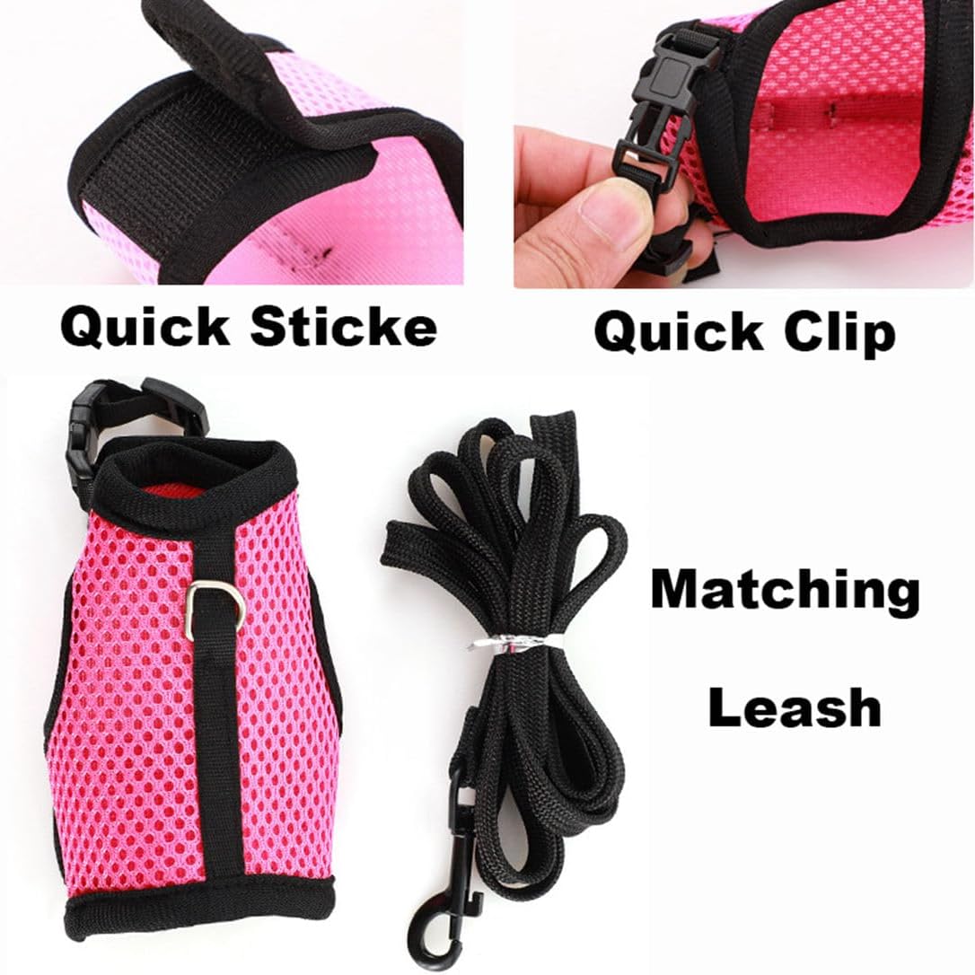 Black Bunny Harness and Leash, Escape Proof Rabbit Harness and Leash Set, Cute Bunnies Vest Clothes Stuff Accessories, Suit for 7+ Months Rabbit/Ferret, XL - Image 5