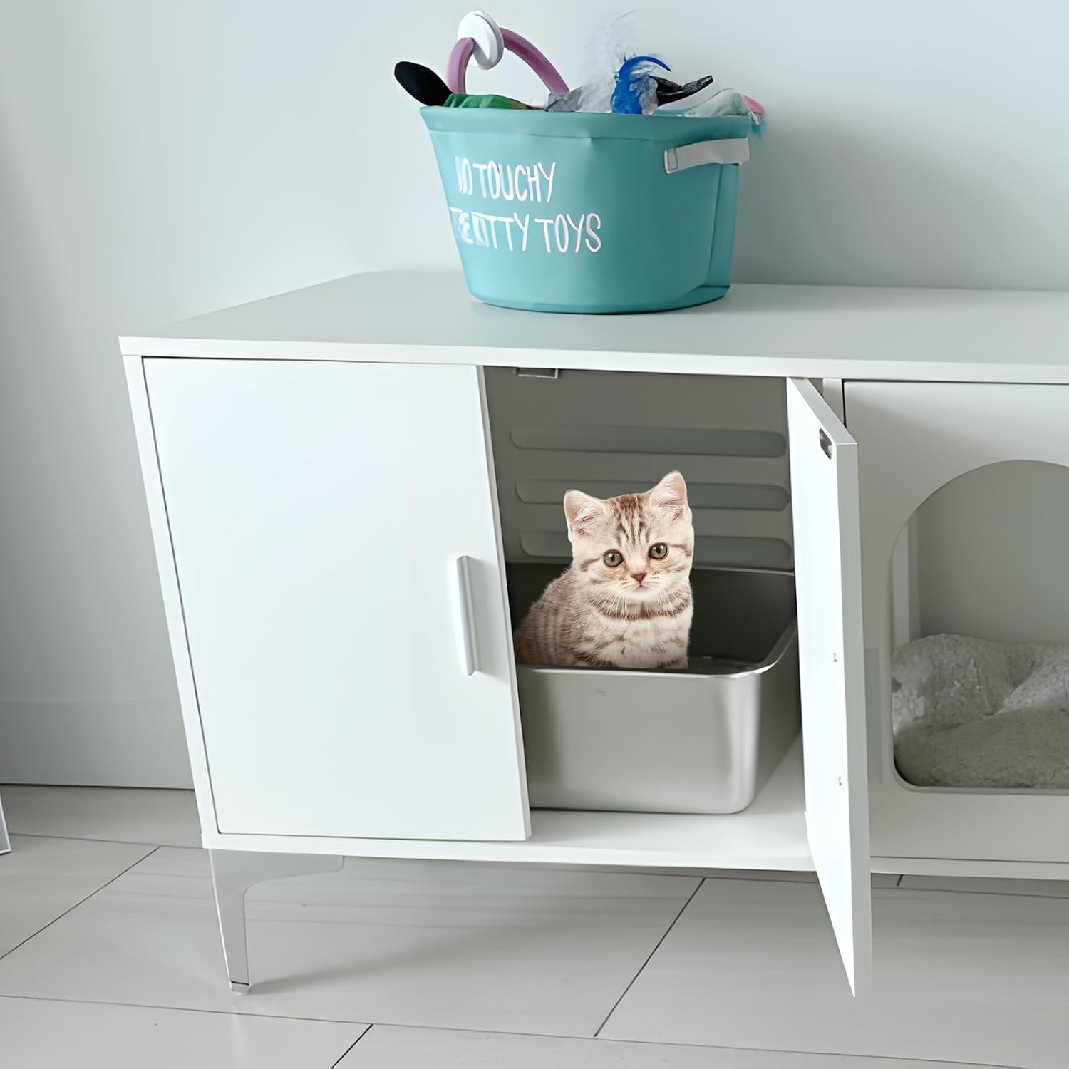 Stainless Steel Litter Box, Metal Litter Box High Sided 18"x14"x6" | Cat Litter Box Easy to Clean, Non-Stick Litterbox for Cats or Kittens, No-Smell Pet Supplies Toilet Tray - Image 6