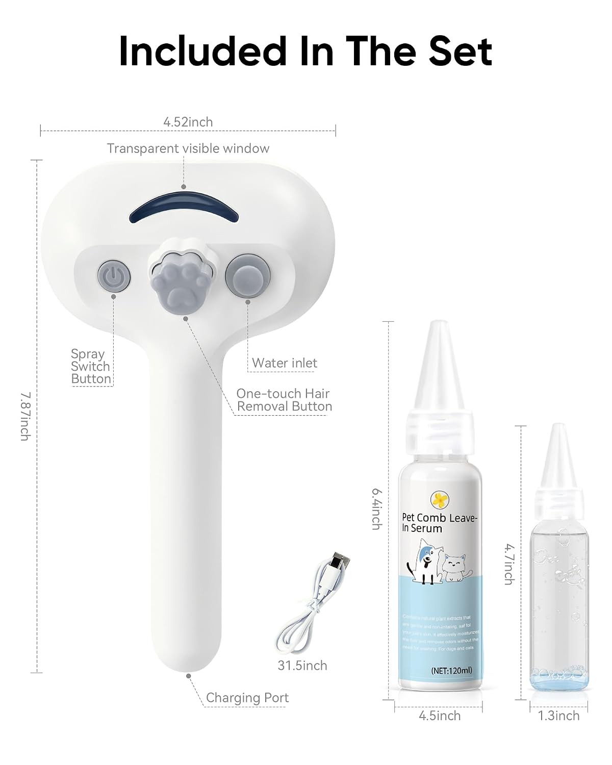 Pet Steam Brush Dog Cat 2026 New Grooming Comb for Shedding, Floating Hair, Smooth & Detangling, Gentle Cool Mist Softens Hair Reduces Static Helps Pets Who Dislike Bathing,Includes Waterless Shampoo - Image 9