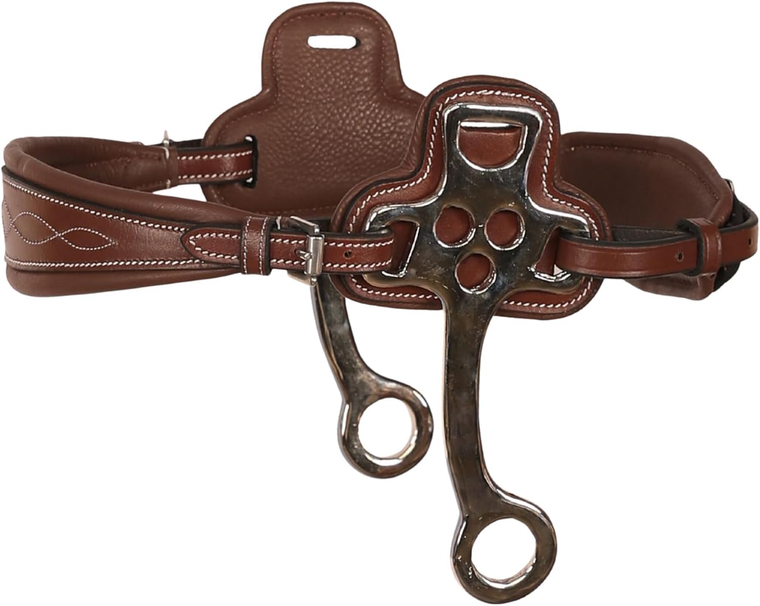 Exion Nova Hackamore Bridle – Anatomical Bitless Horse Bridle with Rubber Reins – Padded Anti-Pressure Crownpiece – Vegetable-Tanned Leather Bitless Bridle for Jumping & Training - Image 8