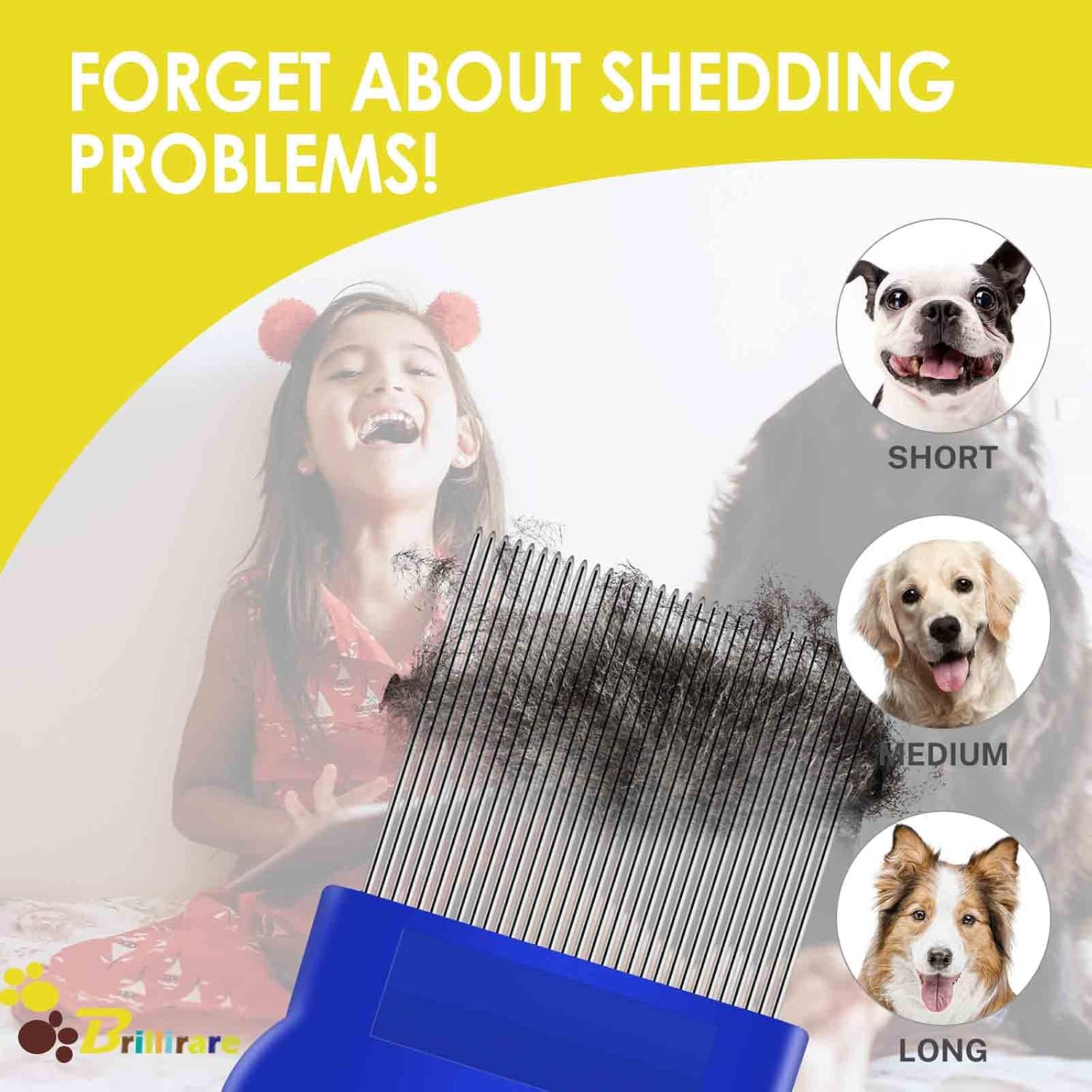 4 Pack Flea Lice Comb, Stainless Steel Dog Cat Grooming Combs with Rounded Teeth, Double Sided Professional Pet Tear Stain Remover, Dematting Tool for Small, Medium & Large Pets - Image 7