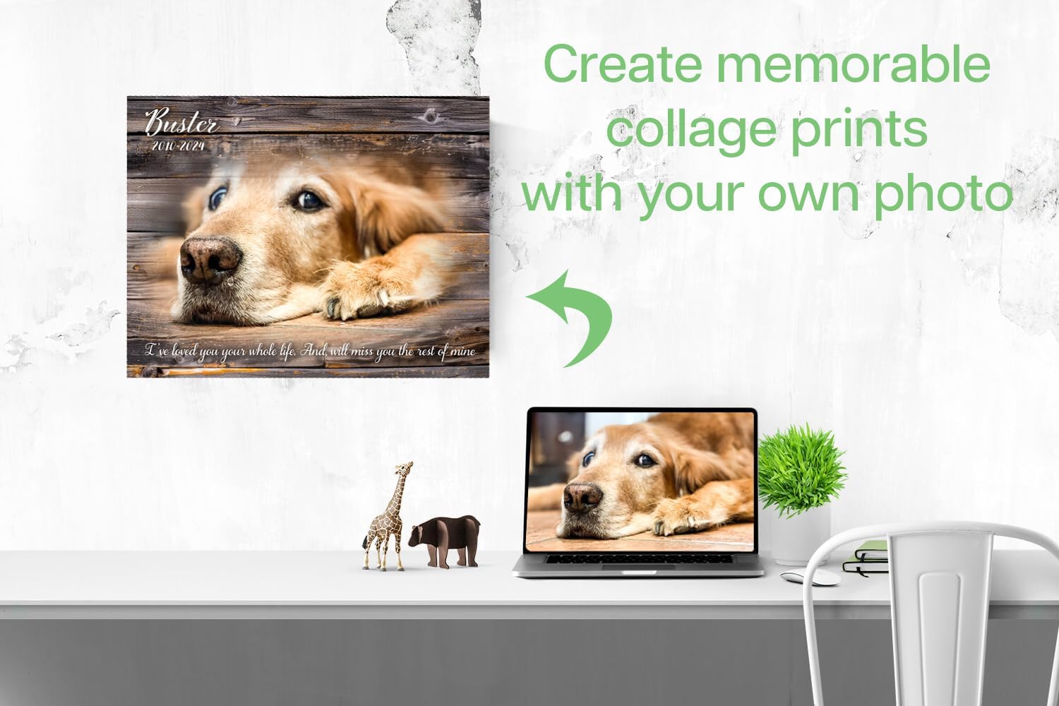 MUNDAZE Custom Pet Portrait Memorial Photo – Personalized Dog or Cat Loss Gift – Glossy Metal Print with Your Pet’s Photo – Sympathy Keepsake – Made and Shipped in USA - Image 2