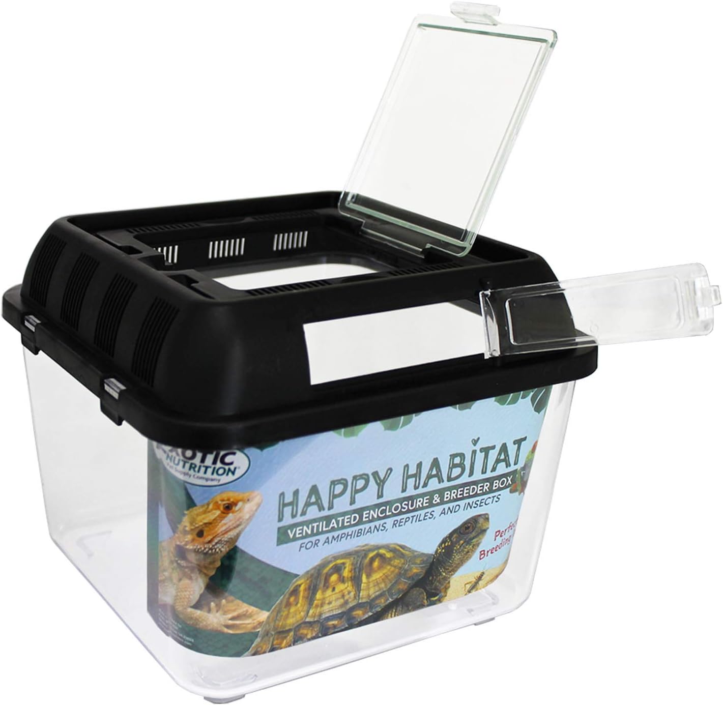 Happy Habitat (Standard) - Ventilated Enclosure & Breeder Box - for Live Feeder Insects, Reptiles, Amphibians & Other Small Pets - Durable Plastic Portable Terrarium - Image 3