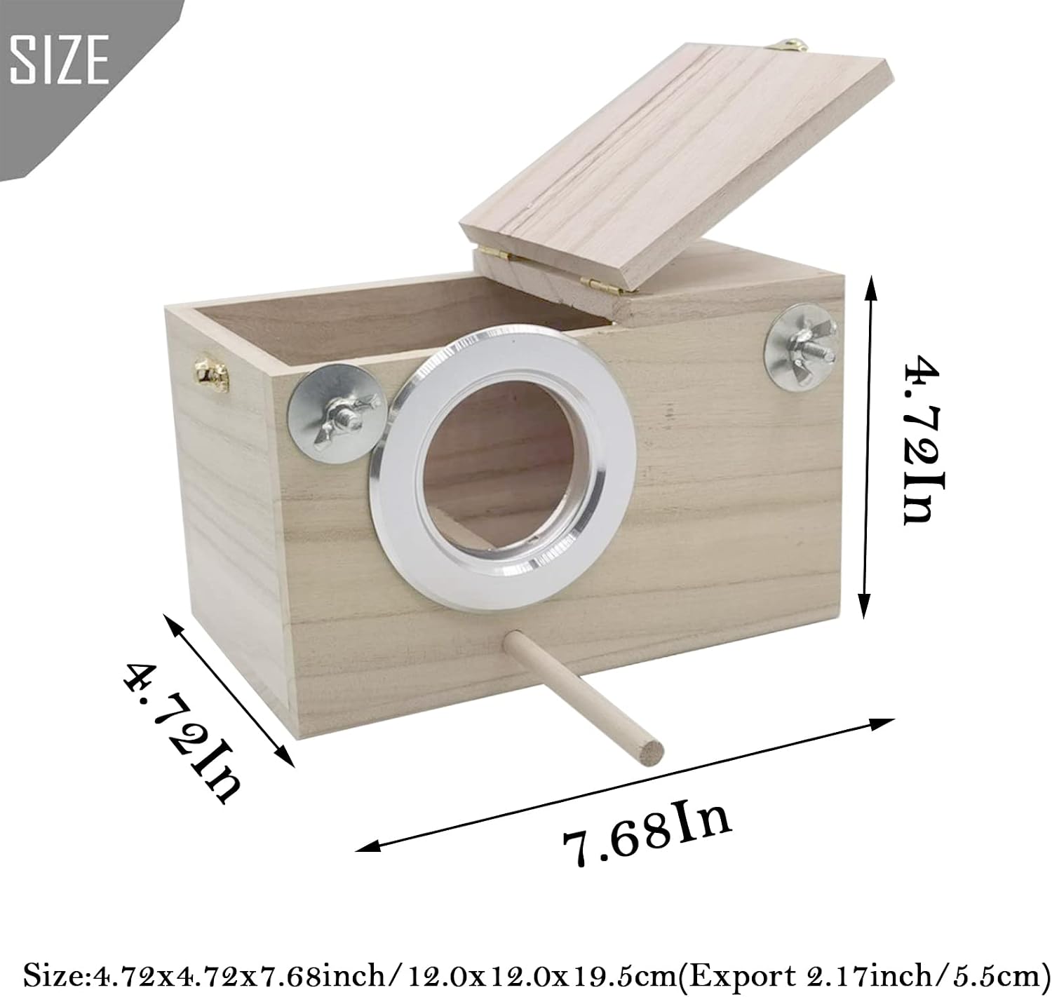 PINVNBY Parakeet Nesting Box Bird House Wood Breeding Box Parrots Mating Box for Lovebirds Budgie Finch Cockatoo Canary and Medium-Sized Birds(S) - Image 3