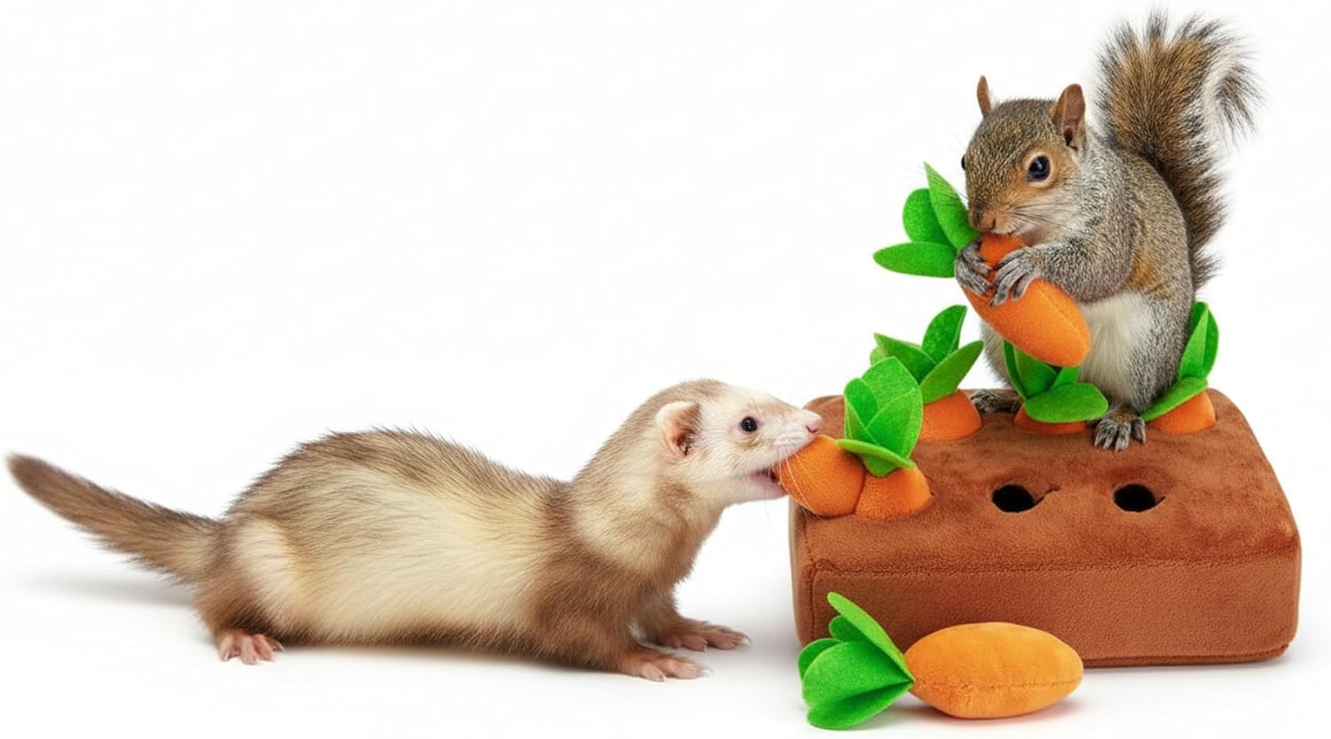 Ferret Foraging Toys Novelty Carrot Snuffle Mat Interactive Pet Treat Enrichment Toys for Small Animals Bunny Rabbit Chinchilla Guinea Pig Hamster (6Carrot) - Image 4