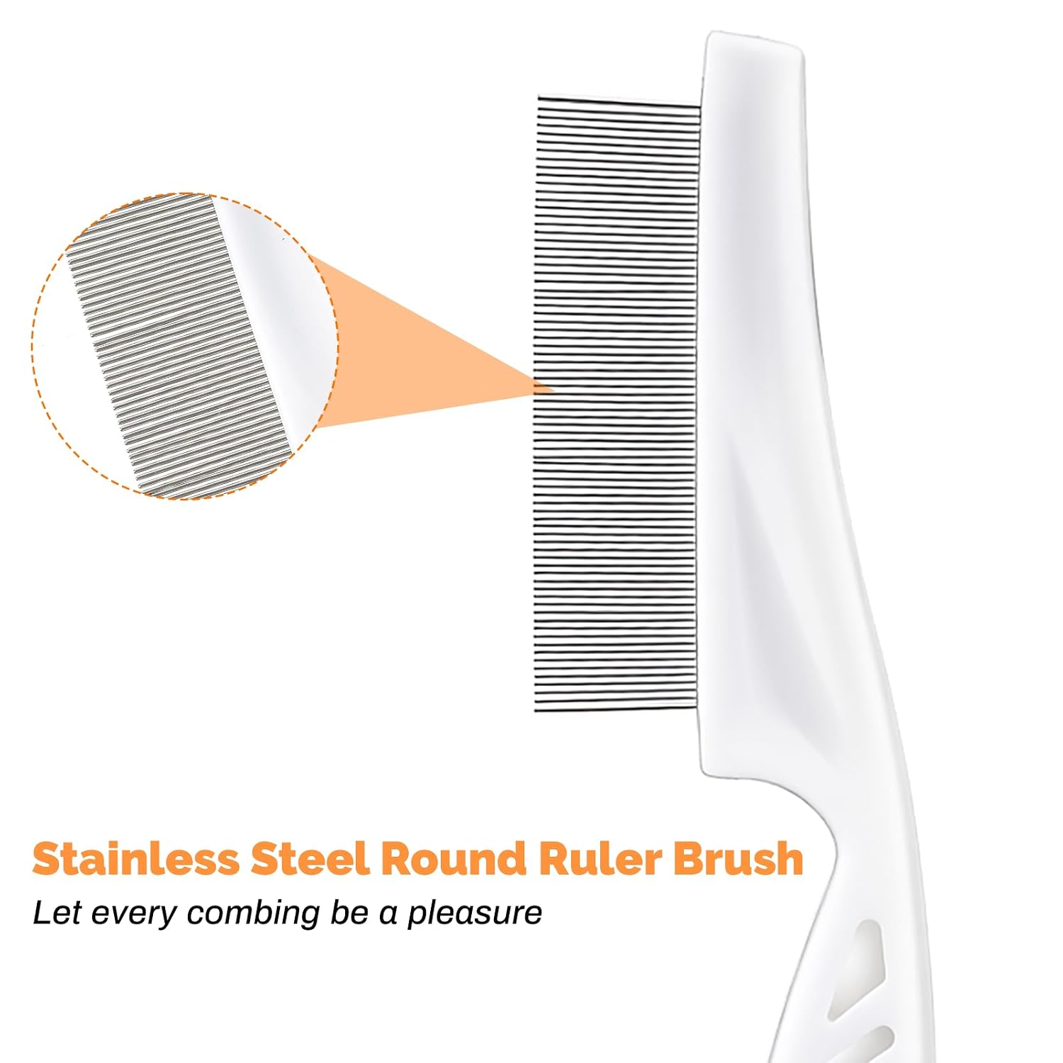 2 Pack Fine Tooth Flea Comb for Cats, Stainless Steel Bunny Brush, Anti-Static Deshedding Guinea Pig Comb Small Pet Grooming Tool for Cats Dogs Rabbits Chinchillas Ferrets Guinea Pigs - Image 4